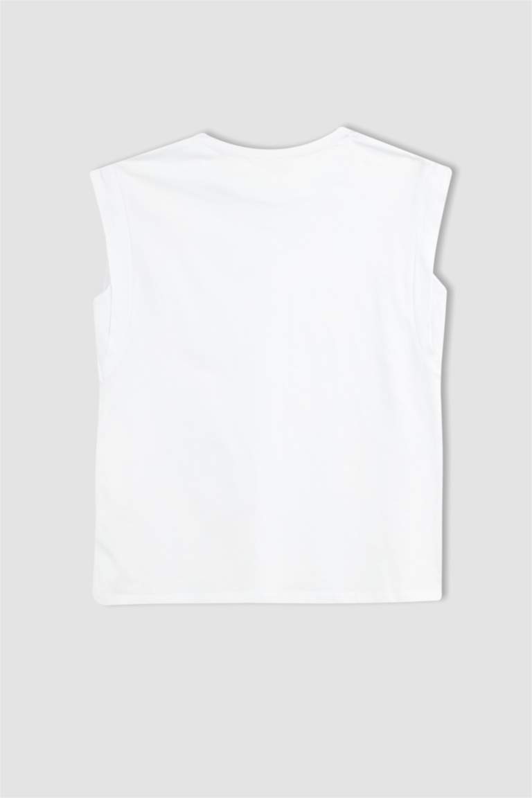 Hamile Regular Fit Bisiklet Yaka Kolsuz %100 Pamuk Tişört