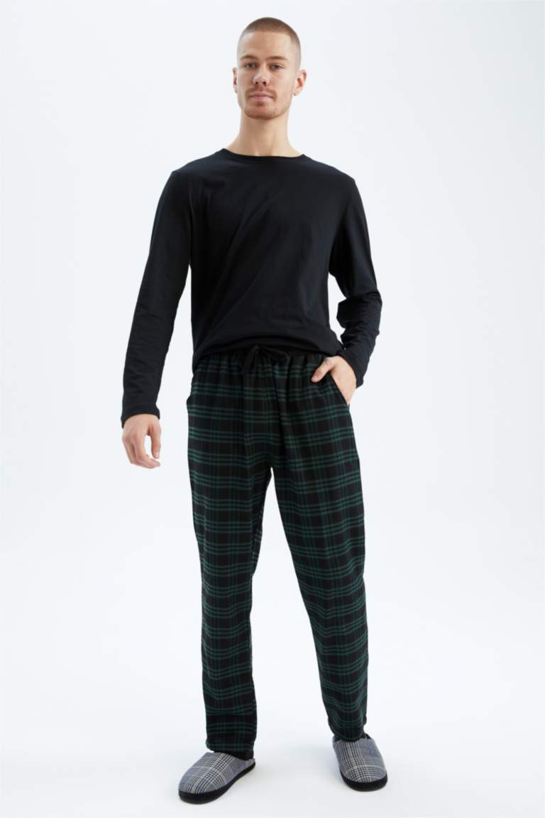 بنطلون فلانيل قصة عادية بجيب