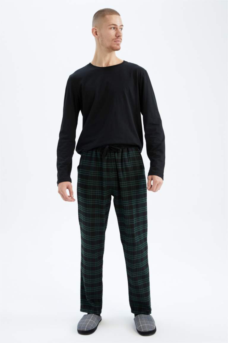 بنطلون فلانيل قصة عادية بجيب