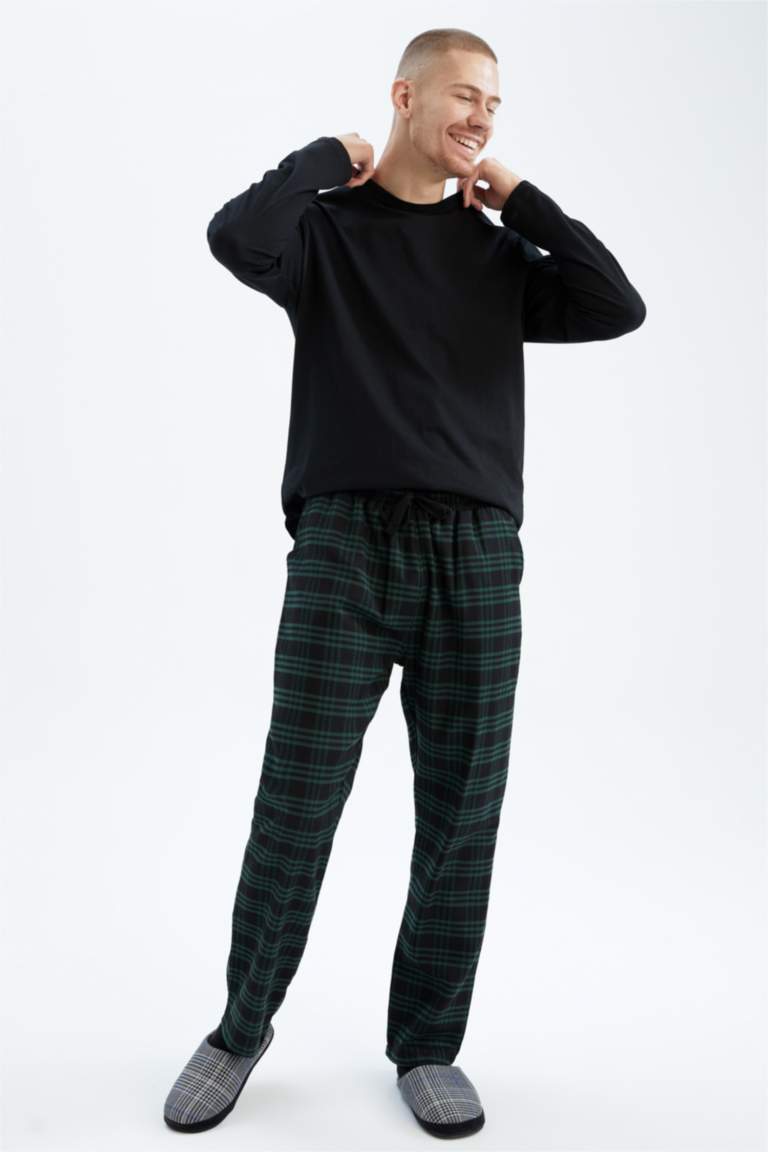 بنطلون فلانيل قصة عادية بجيب