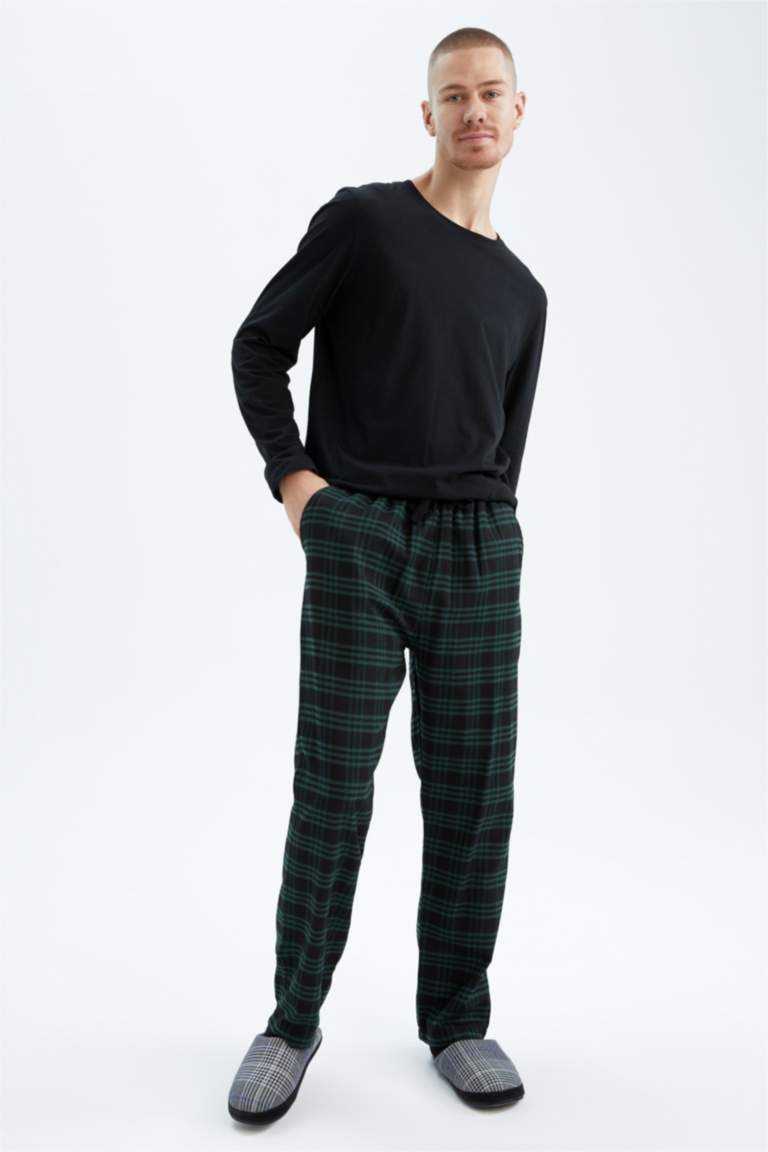 بنطلون فلانيل قصة عادية بجيب