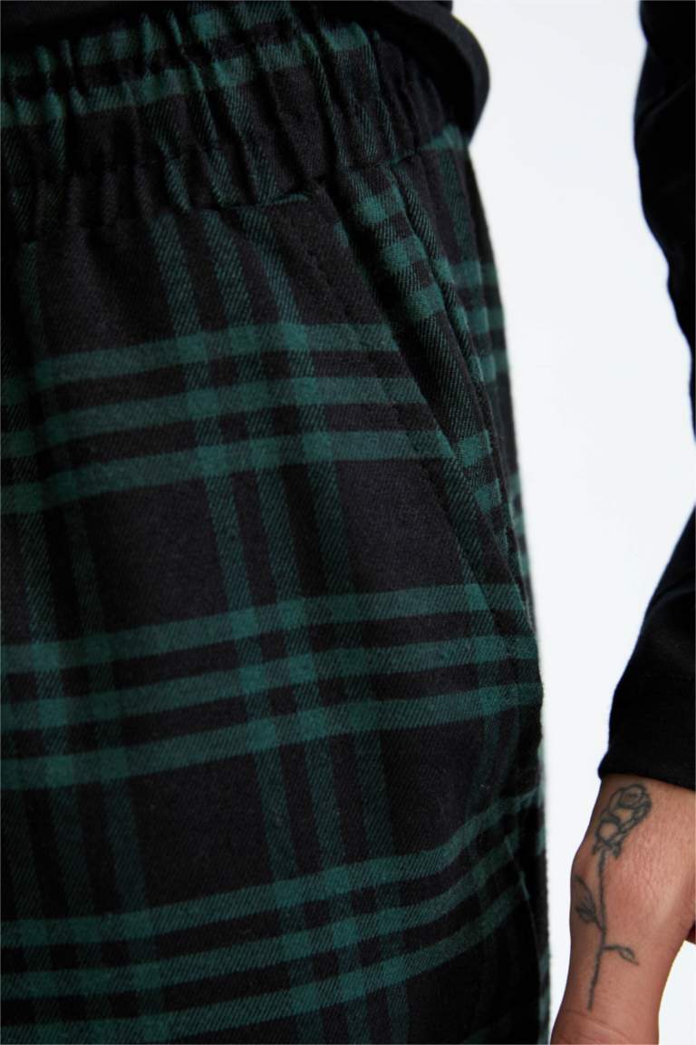 بنطلون فلانيل قصة عادية بجيب