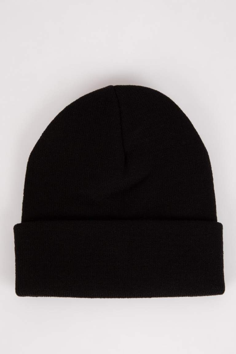 Boy Woven Labeled Knitted Beanie