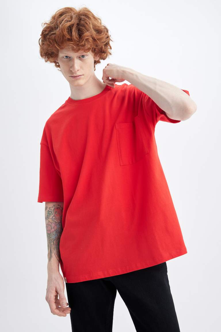 Oversize Fit Crew Neck Basic Cotton T-Shirt