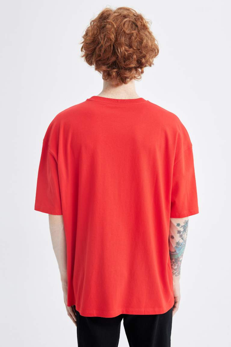Oversize Fit Crew Neck Basic Cotton T-Shirt