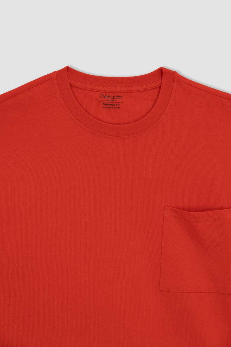 Oversize Fit Crew Neck Basic Cotton T-Shirt