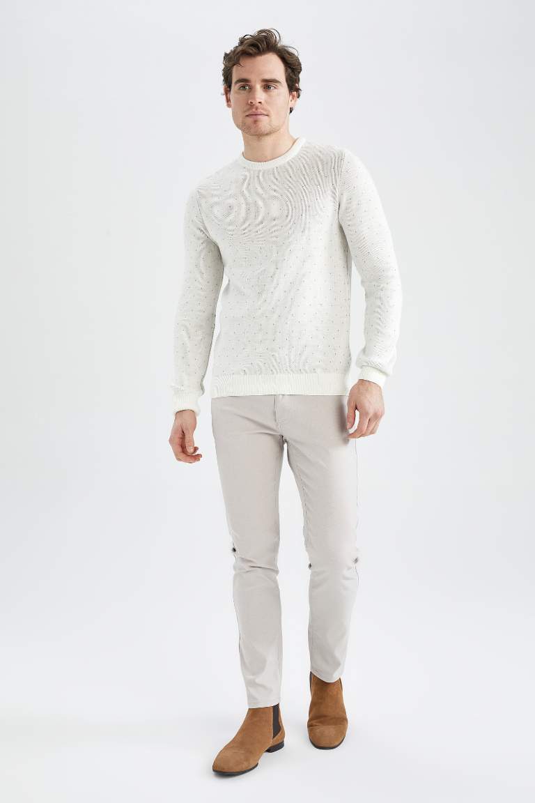 Slim Fit Bisiklet Yaka Triko Kazak