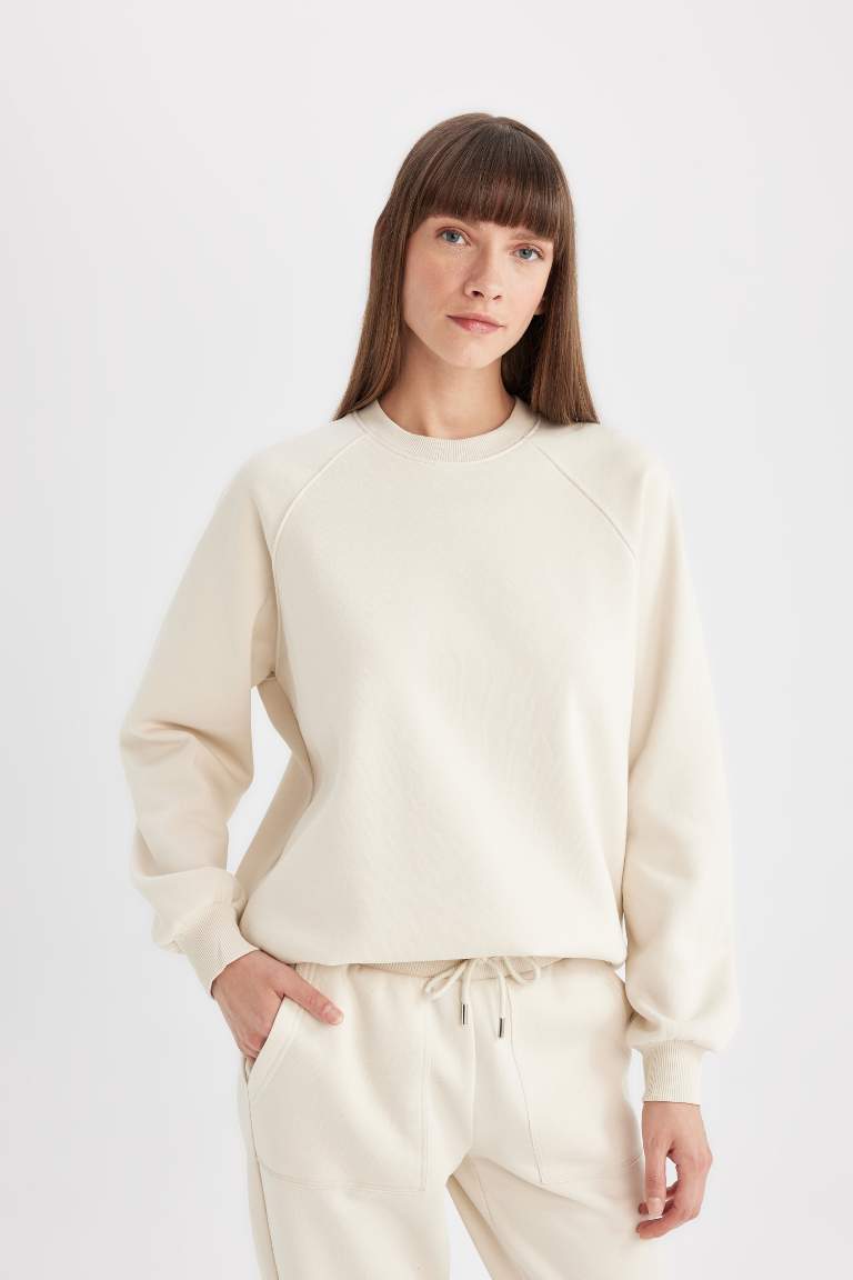 Oversize Fit Crew Neck Thick Casual Sweatshirt