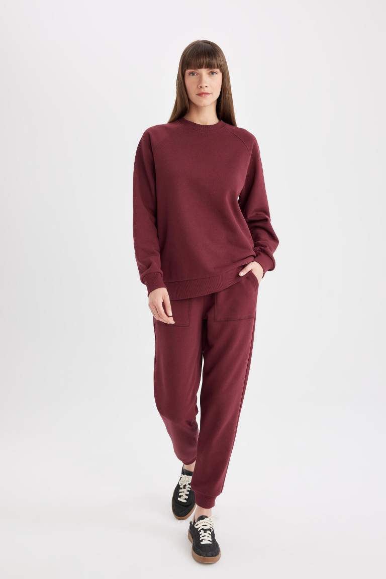 Regular Fit Jogger Eşofman Altı Basic Düz Beli Lastikli Bağcıklı Cepli