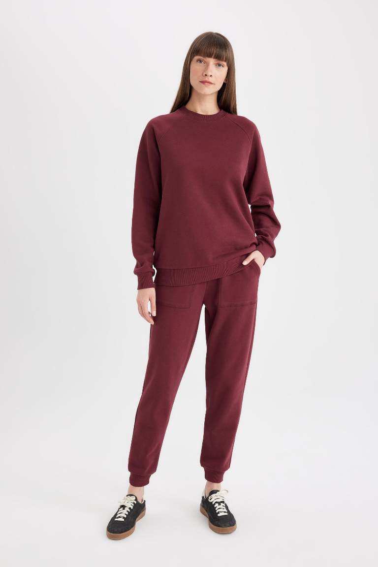 Regular Fit Jogger Eşofman Altı Basic Düz Beli Lastikli Bağcıklı Cepli