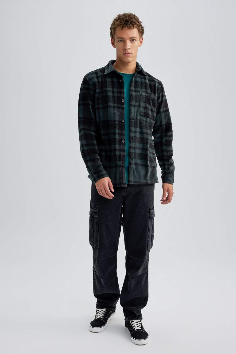 Regular Fit Kareli Cepli Polar Uzun Kollu Gömlek