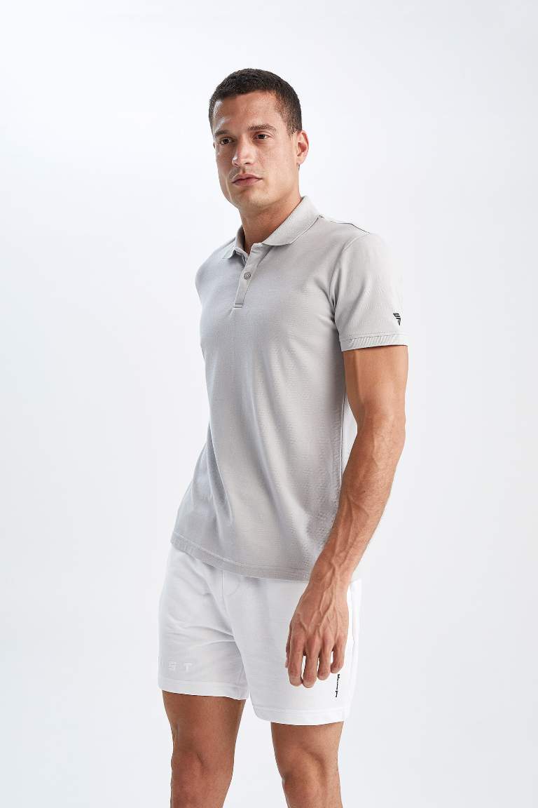 DeFactoFit Slim Fit Dar Kesim Kısa Kollu Pamuklu Polo Tişört