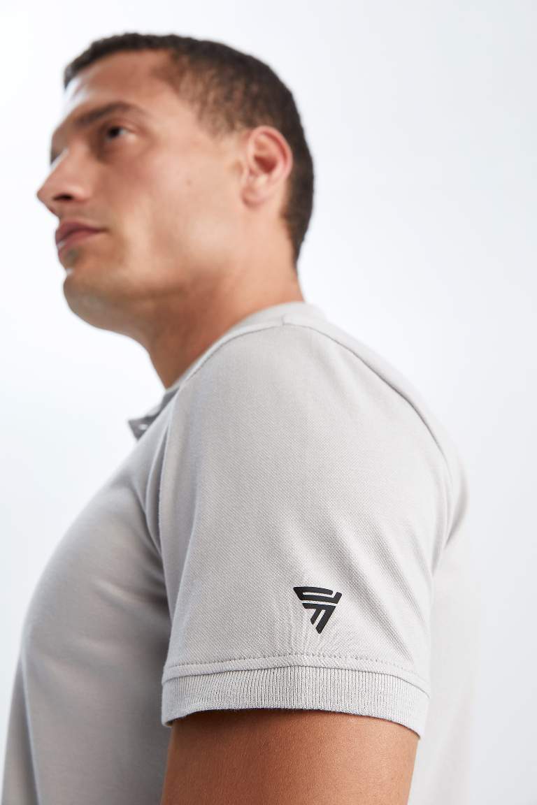 DeFactoFit Slim Fit Dar Kesim Kısa Kollu Pamuklu Polo Tişört