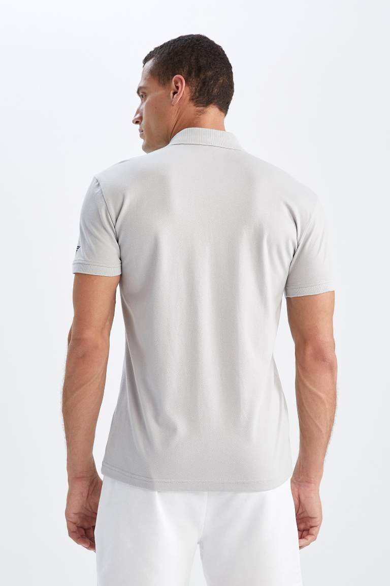 DeFactoFit Slim Fit Dar Kesim Kısa Kollu Pamuklu Polo Tişört