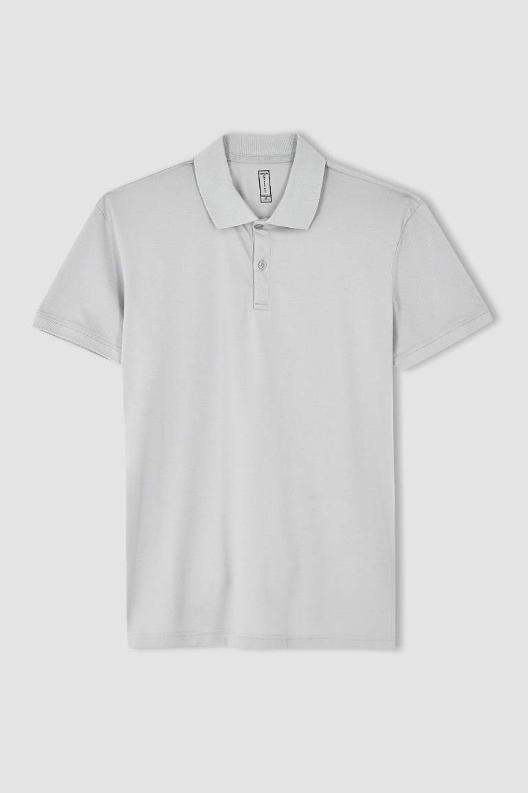 DeFactoFit Slim Fit Dar Kesim Kısa Kollu Pamuklu Polo Tişört