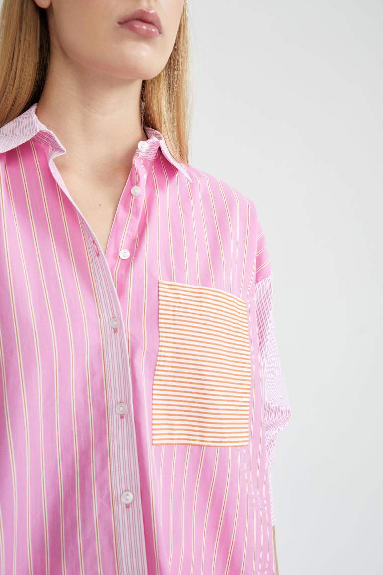 Oversized Long Sleeve Striped Shirt