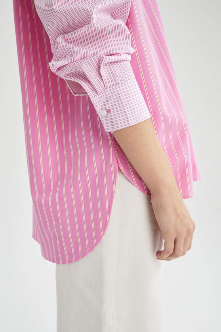 Oversized Long Sleeve Striped Shirt