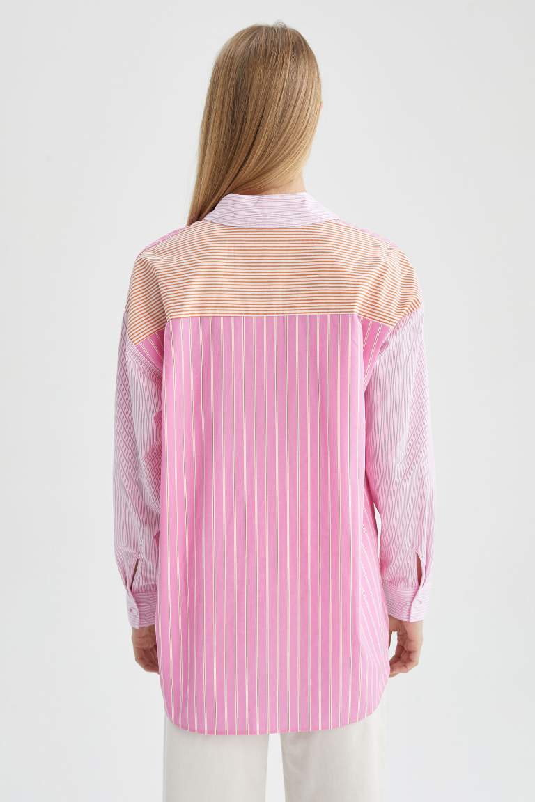 Oversized Long Sleeve Striped Shirt