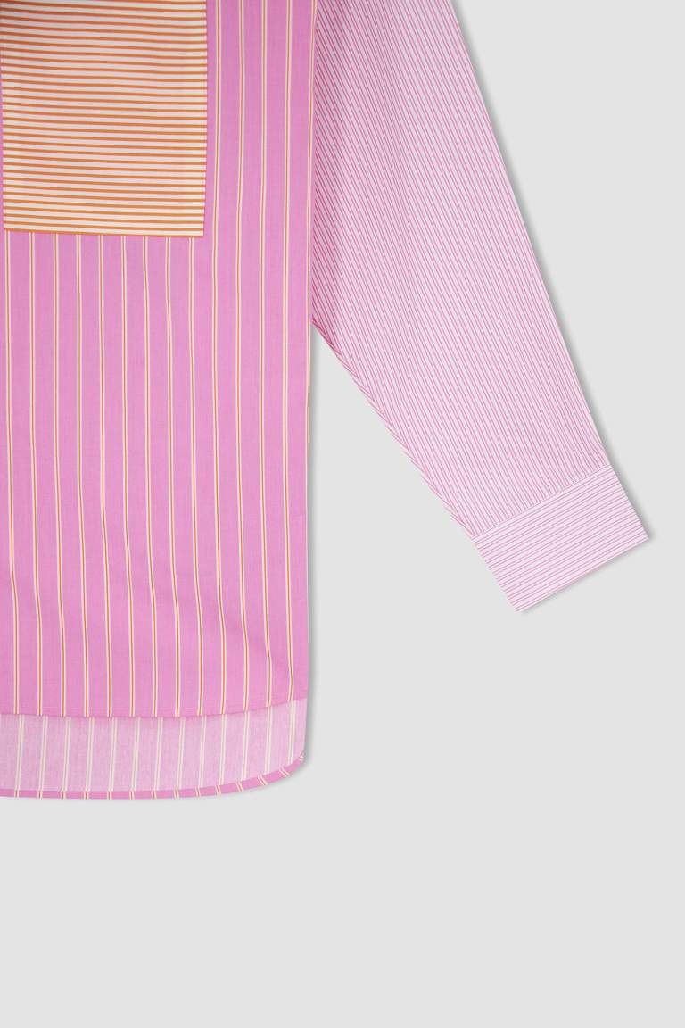 Oversized Long Sleeve Striped Shirt