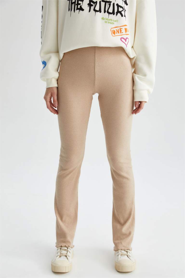 Beige WOMAN Flare Leggings 2648663 DeFacto
