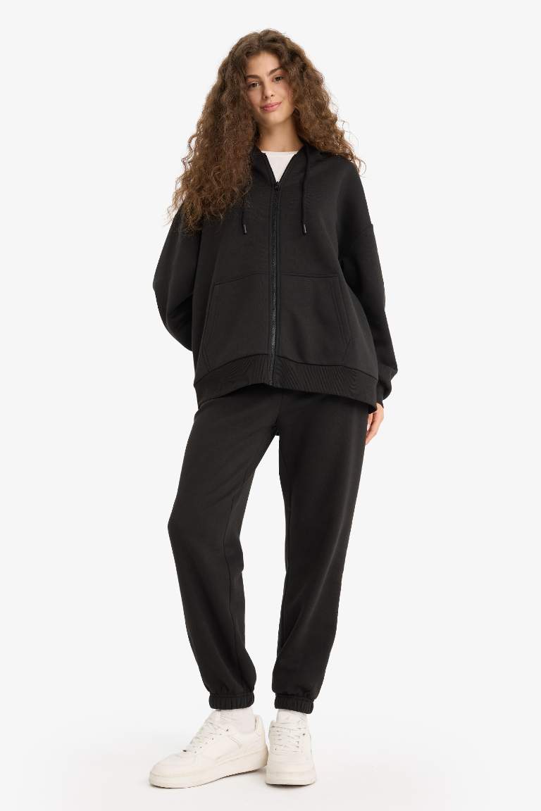 Oversize толстовка с капюшоном и застежкой на молнии