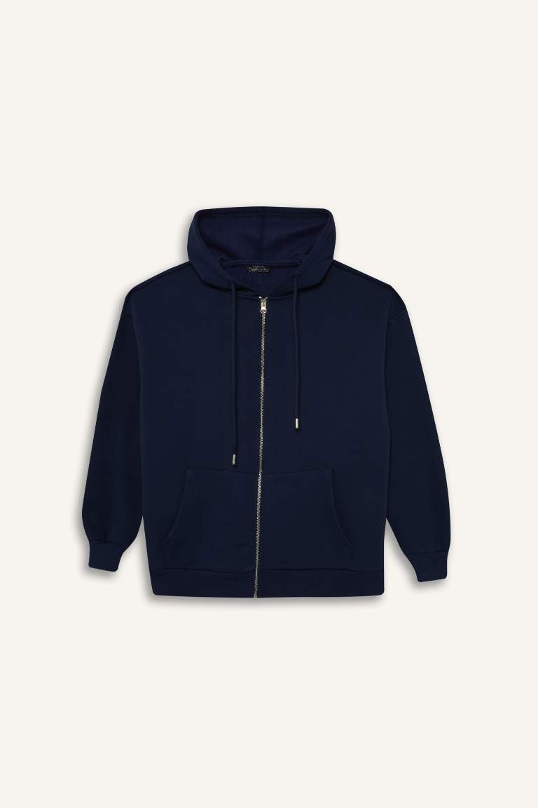Oversize Fit Hooded Thick Cardigan