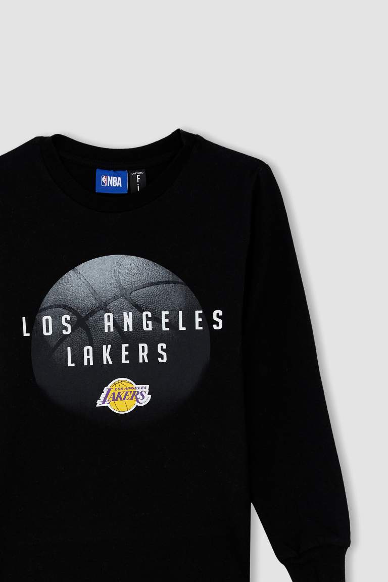 Regular Fit NBA Los Angeles Lakers Licensed Long Sleeve T-Shirt