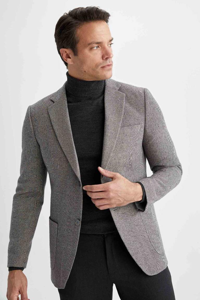 Modern Fit Astarlı Blazer Ceket