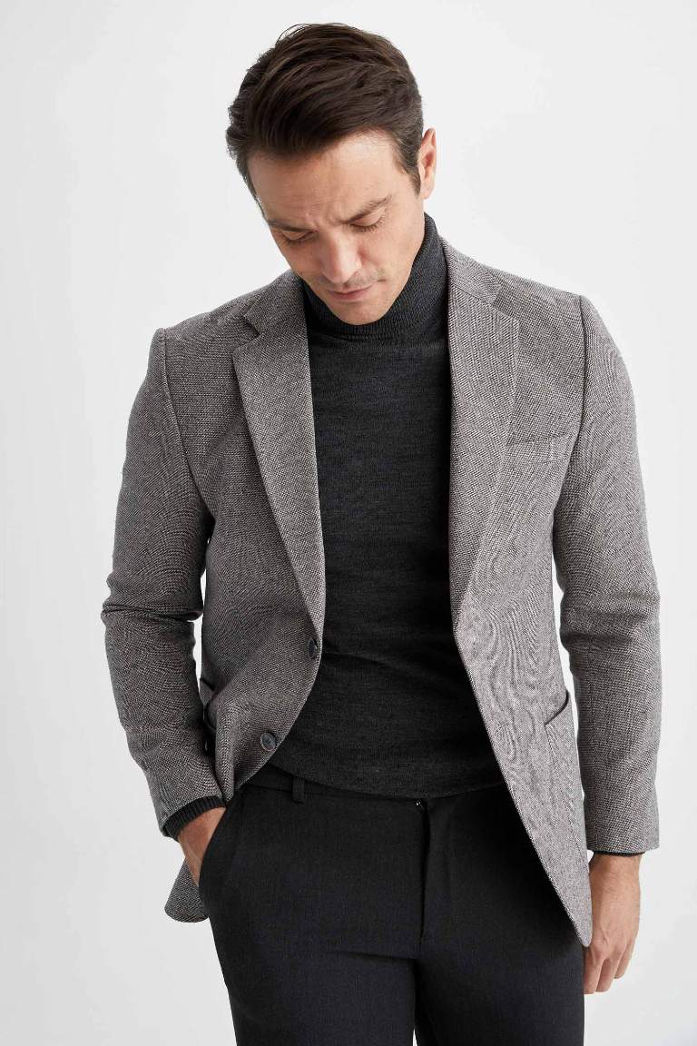 Modern Fit Astarlı Blazer Ceket