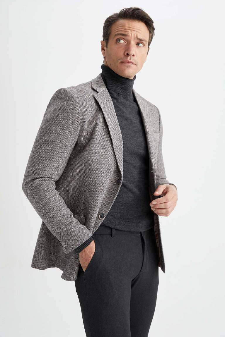 Modern Fit Astarlı Blazer Ceket