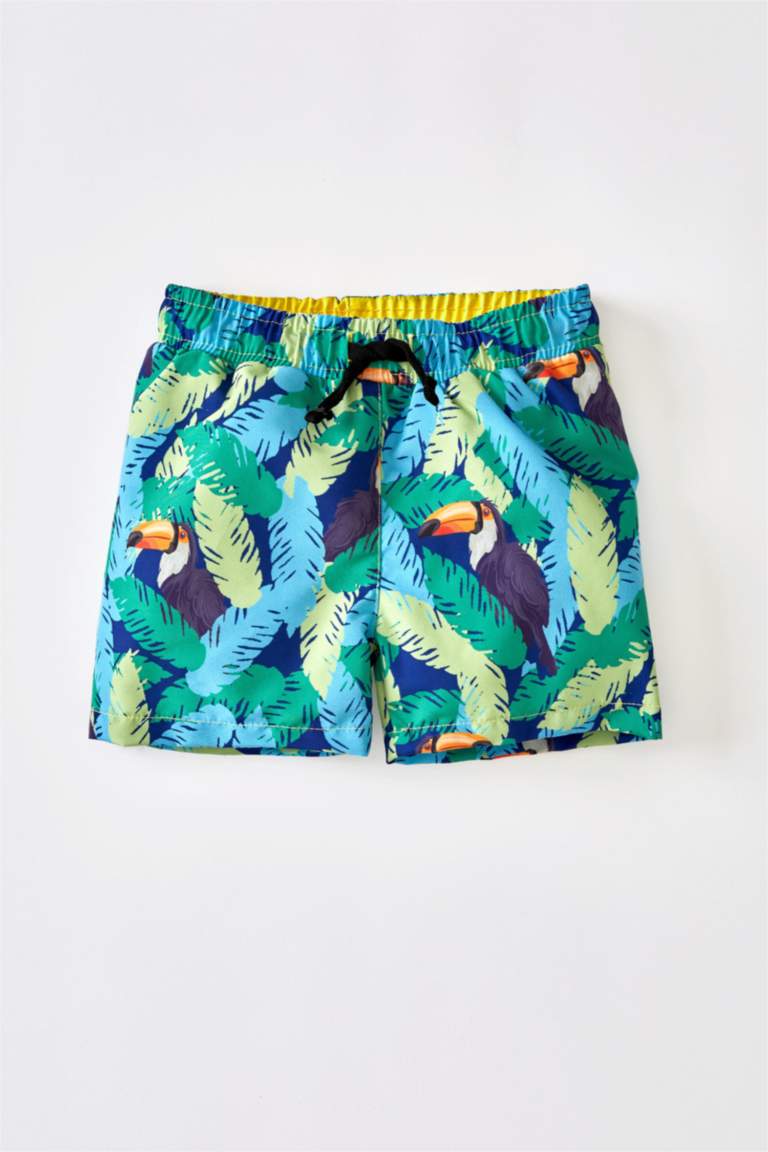 Green Baby Boy Boy Parrot Pattern Swimming Shorts 2094334 DeFacto
