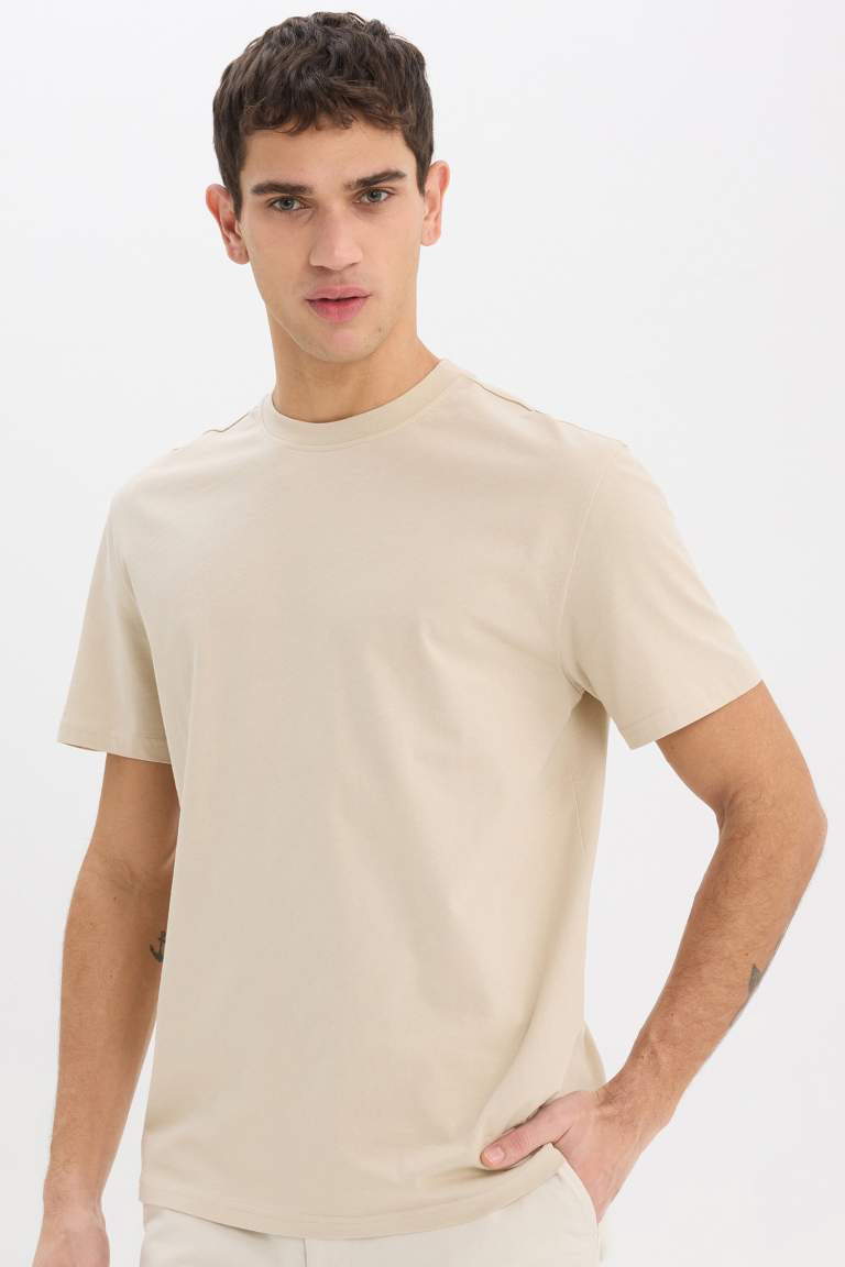 New Regular Fit Crew Neck Basic T-Shirt