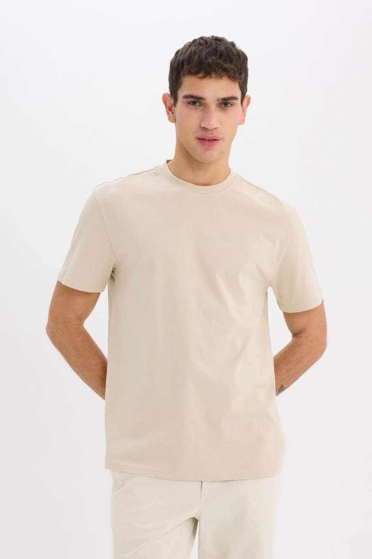 New Regular Fit Crew Neck Basic T-Shirt