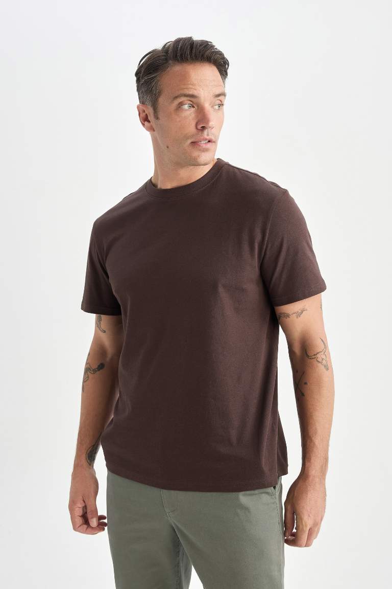 New Regular Fit Crew Neck Basic T-Shirt