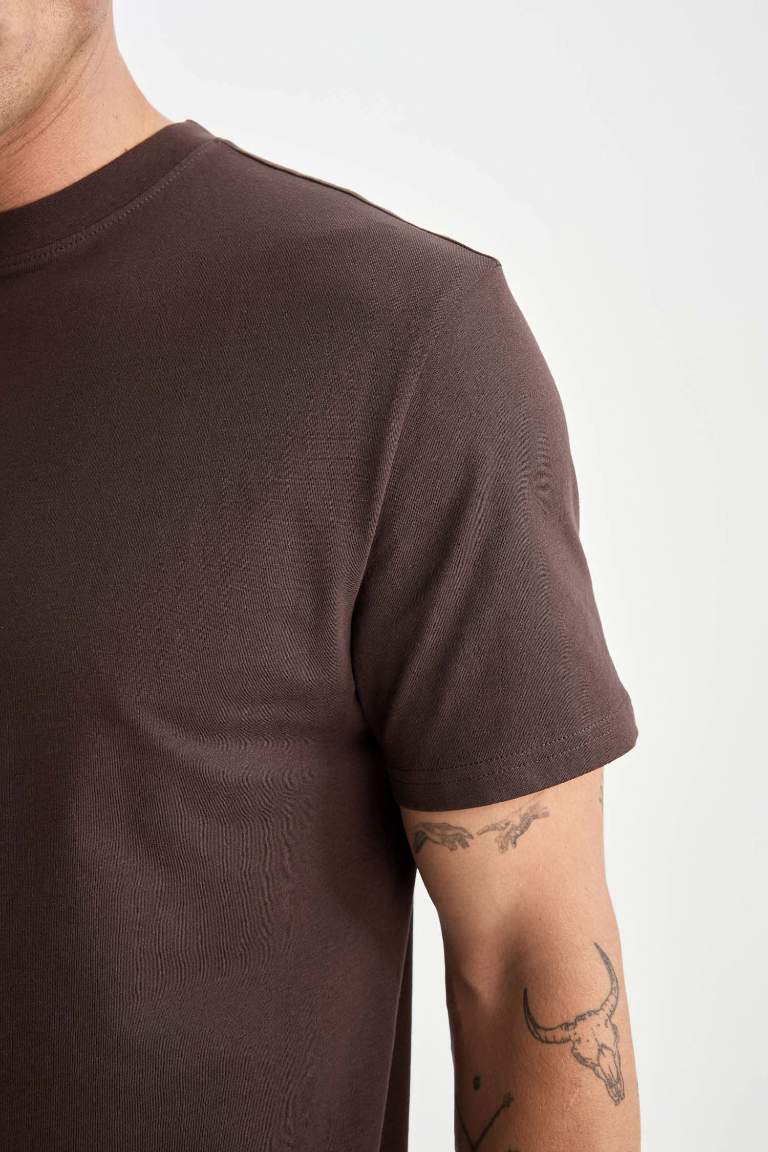 New Regular Fit Crew Neck Basic T-Shirt