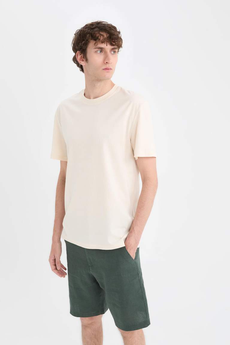 New Regular Fit Crew Neck Basic T-Shirt