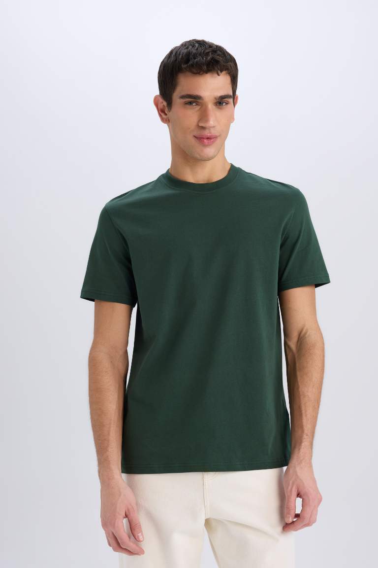 New Regular Fit Crew Neck Basic T-Shirt