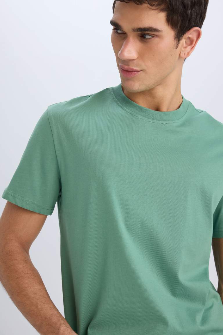 New Regular Fit Crew Neck Basic T-Shirt