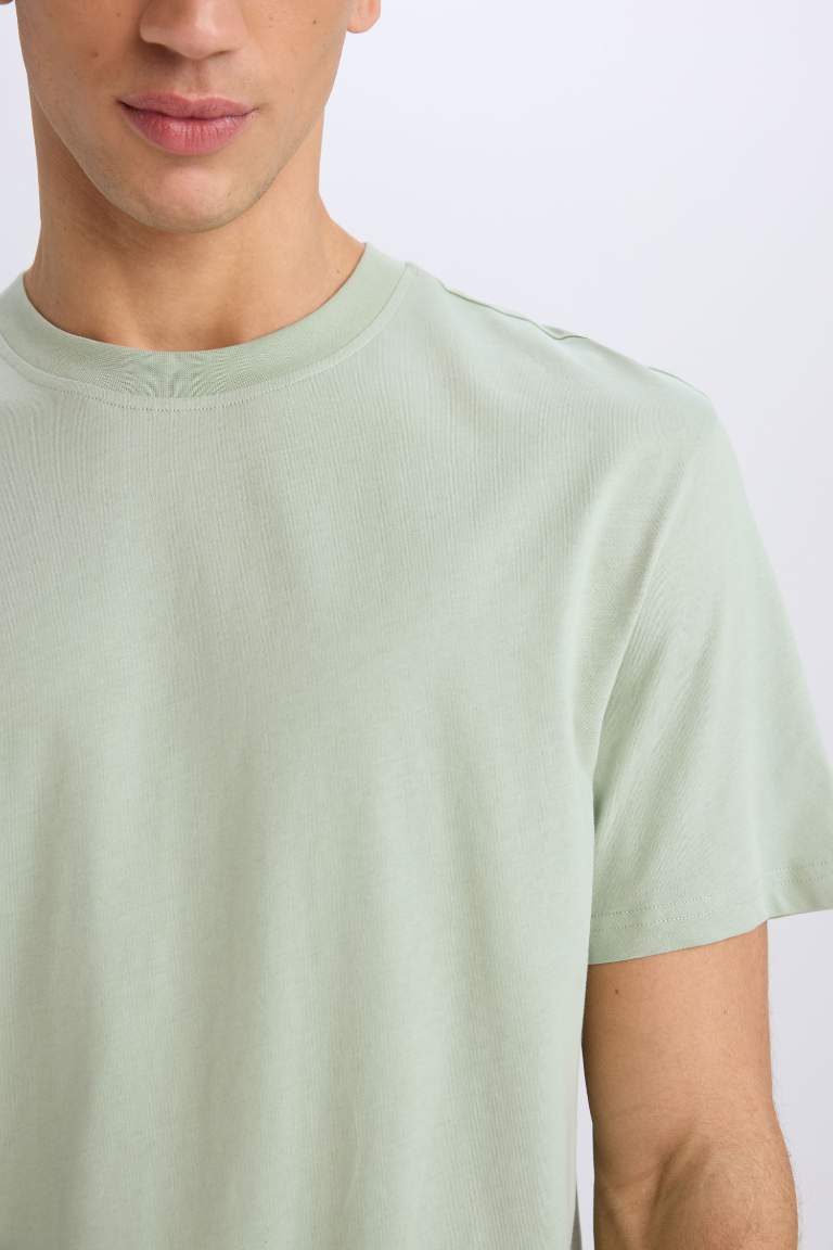 New Regular Fit Crew Neck Basic T-Shirt