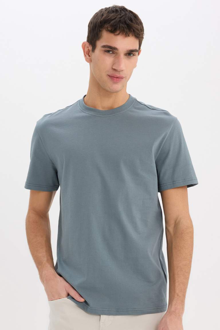 New Regular Fit Crew Neck Basic T-Shirt