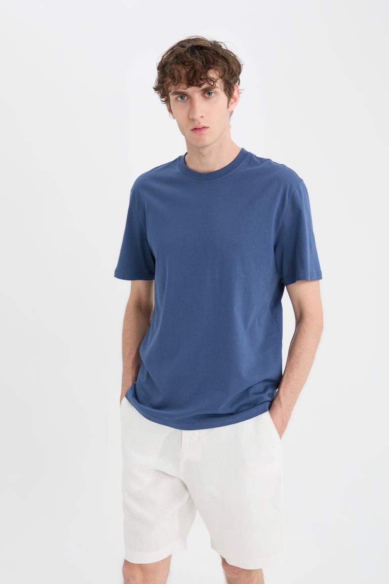 New Regular Fit Crew Neck Basic T-Shirt