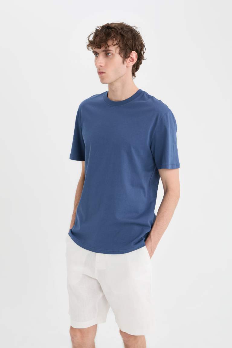 New Regular Fit Crew Neck Basic T-Shirt