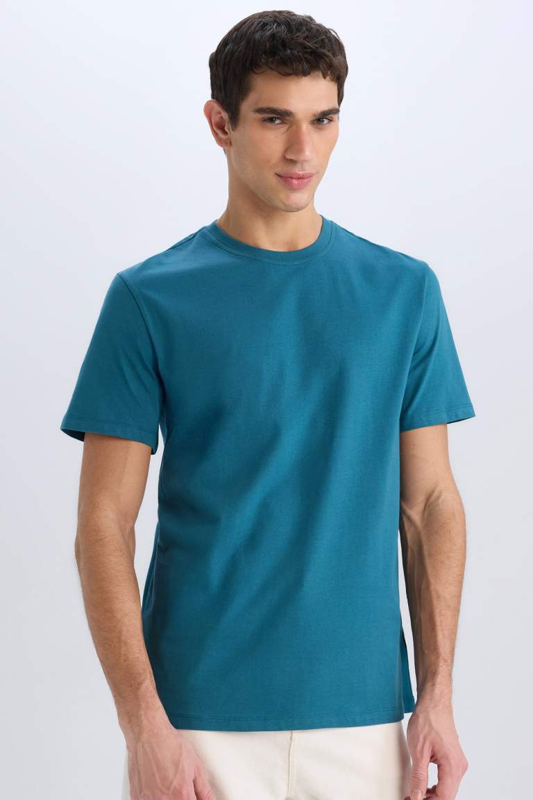 New Regular Fit Crew Neck Basic T-Shirt