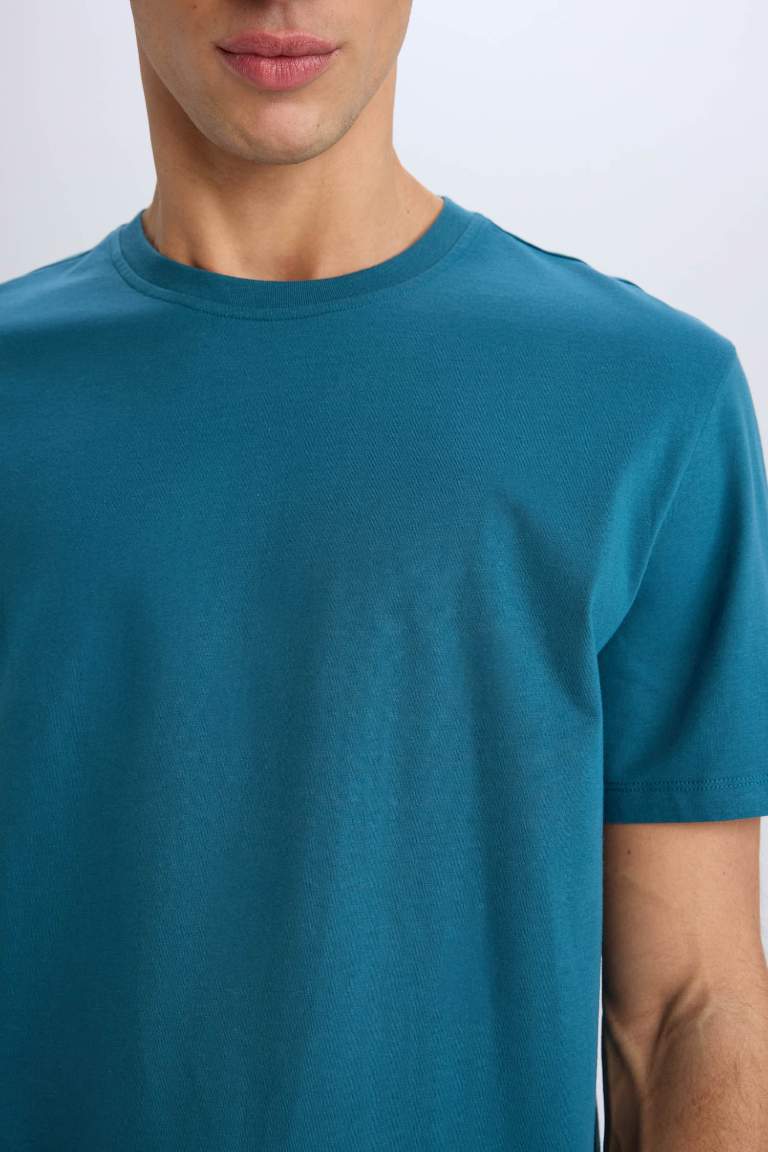 New Regular Fit Crew Neck Basic T-Shirt