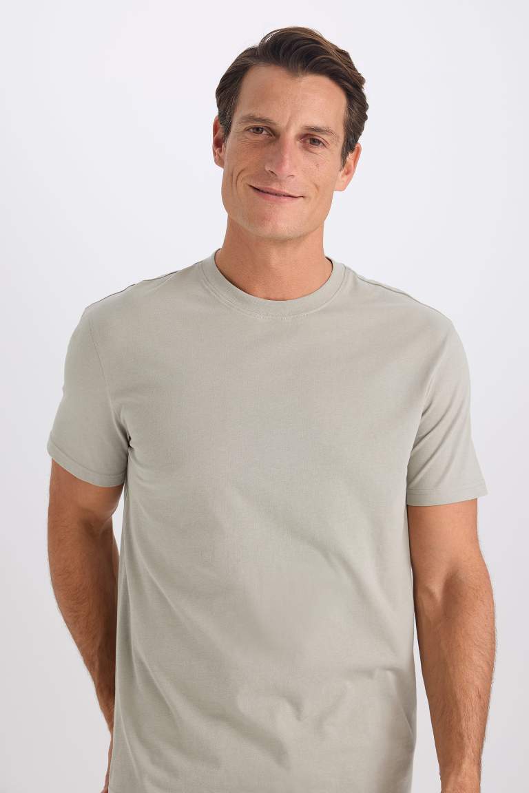 New Regular Fit Crew Neck Basic Short Sleeve T-Shirt