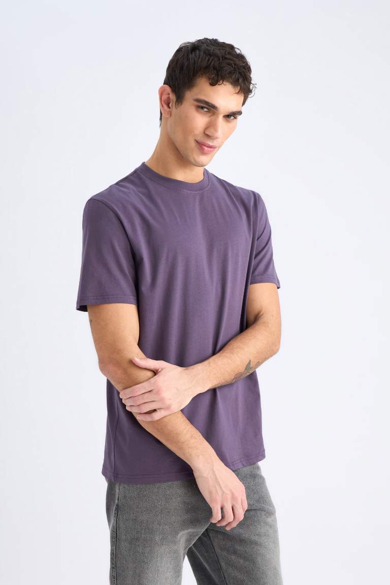 New Regular Fit Crew Neck Basic Short Sleeve T-Shirt