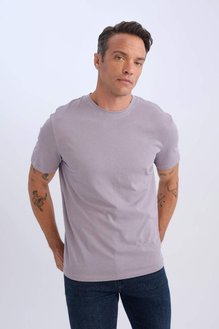 New Regular Fit Crew Neck Basic T-Shirt