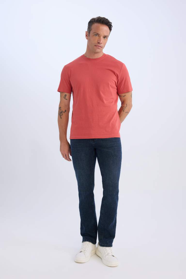 New Regular Fit Crew Neck Basic Short Sleeve T-Shirt