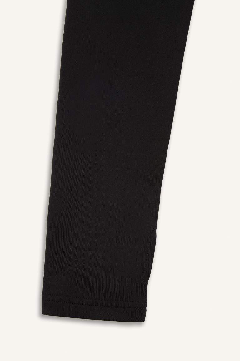 DeFactoFit Slim Fit Dar Kesim Fermuarlı Dik Yaka Sporcu Uzun Kollu Tişört
