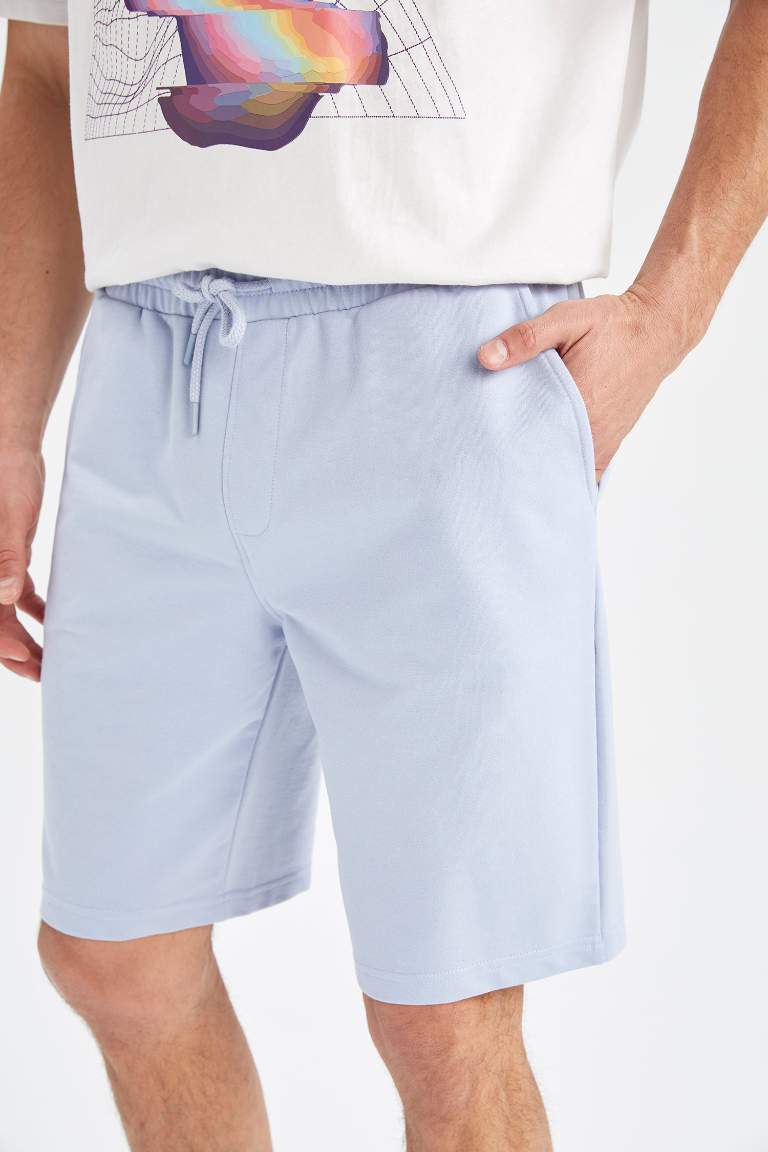 Regular Fit Pamuklu Penye Şort